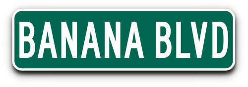 Banana Blvd Logo. Banana Blvd street sign.