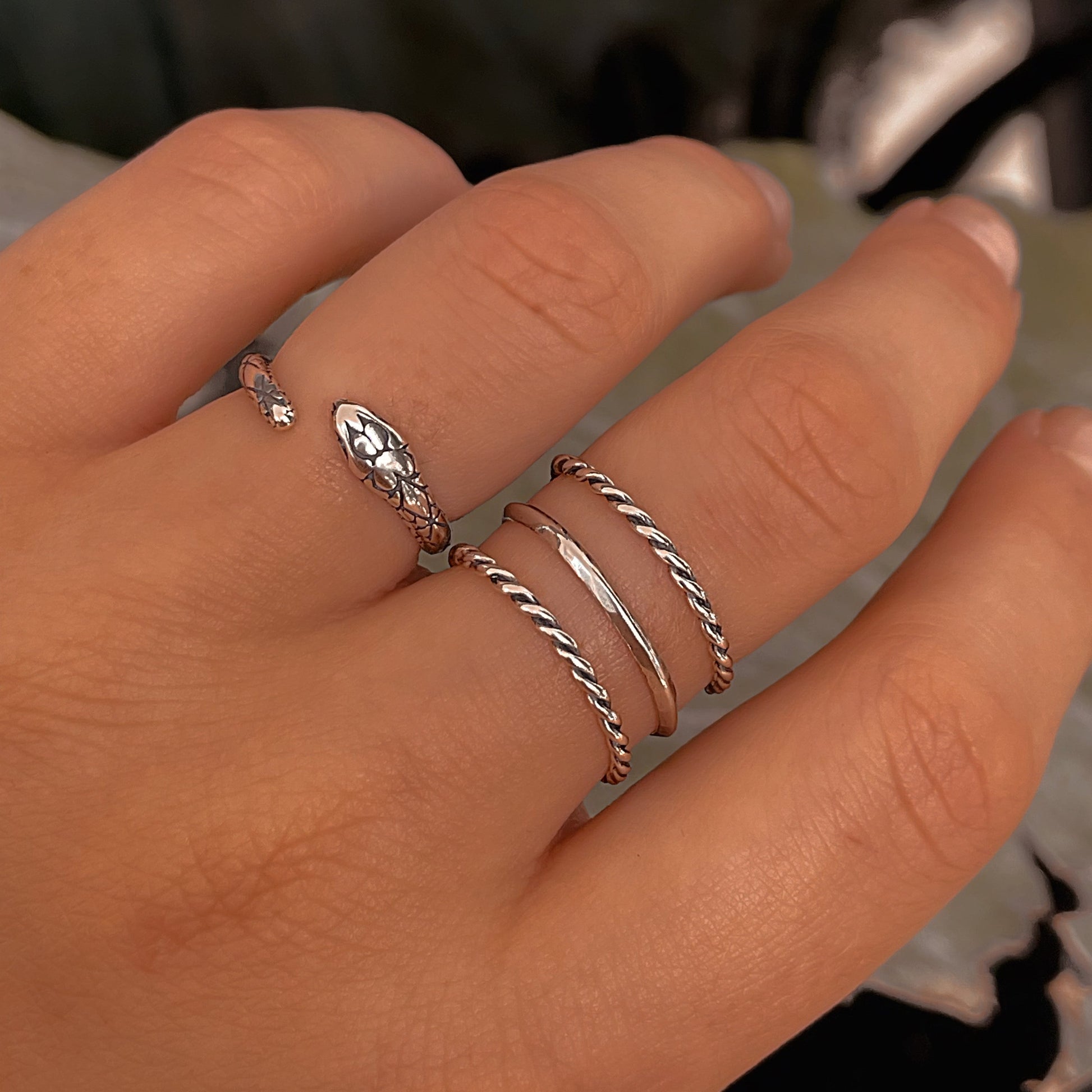 925 SILVER TRIPLE BAND RING Banana Blvd