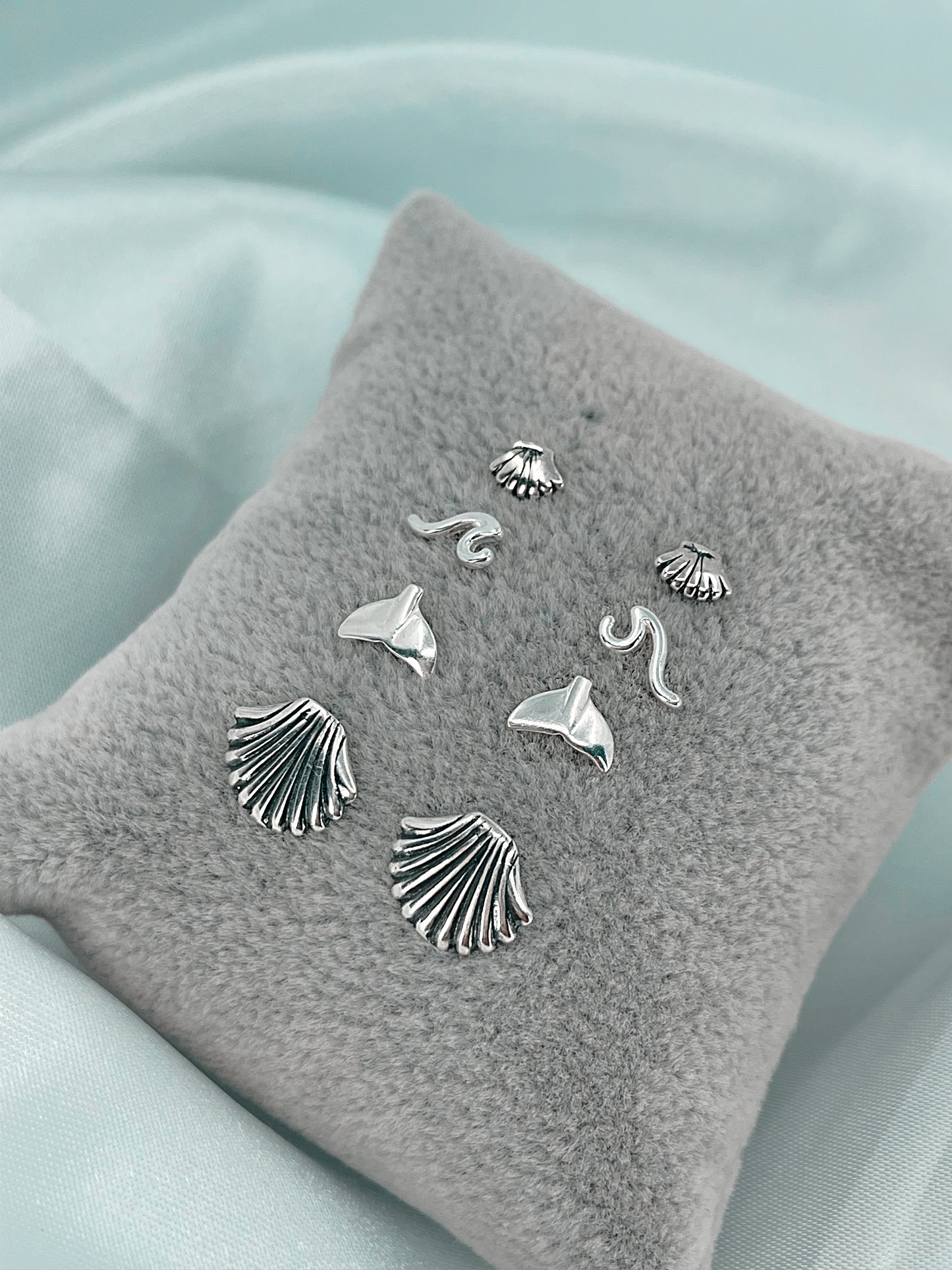 925 SILVER MICRO OCEAN VIBES STUD EARRING SET Banana Blvd