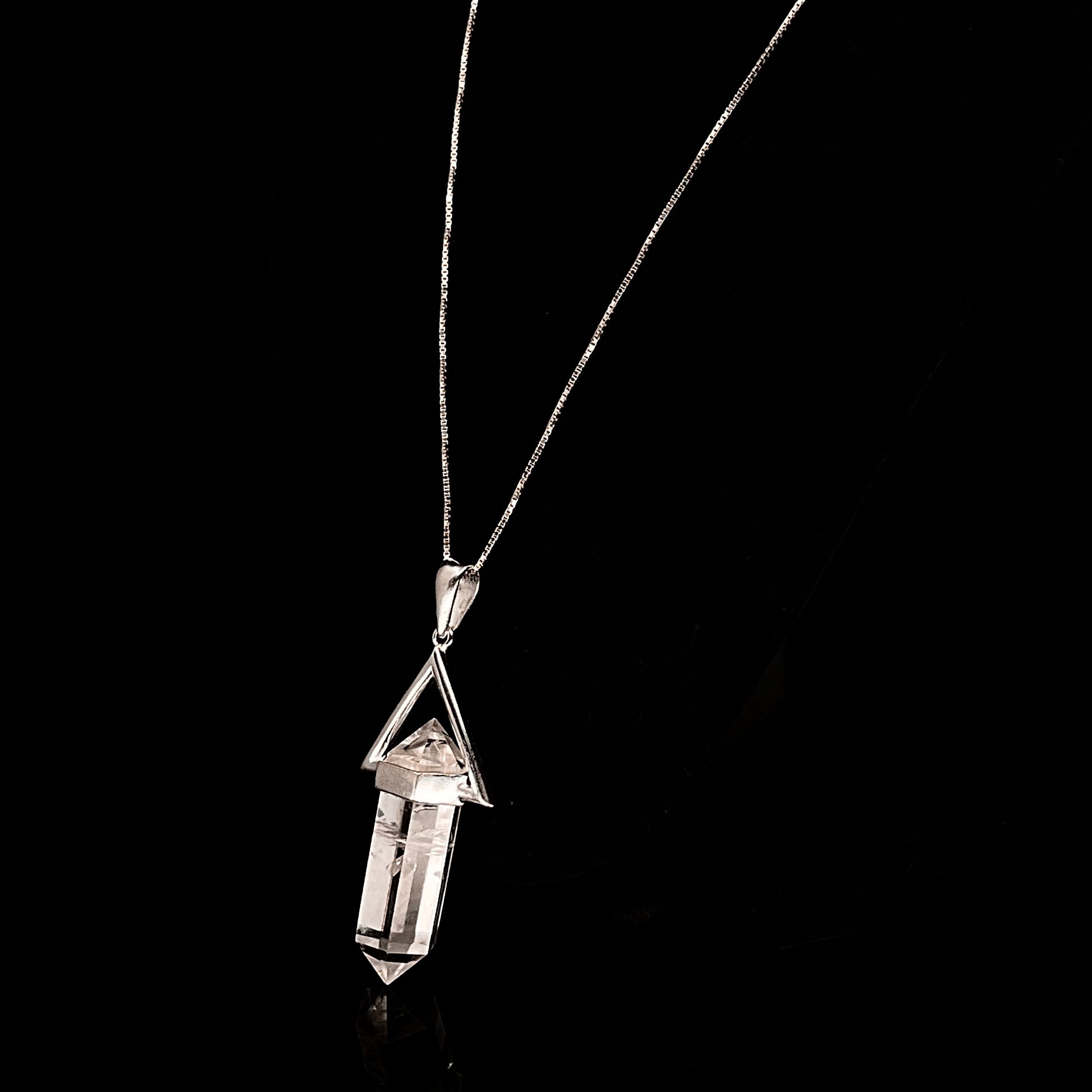 TRIANGLE CLEAR CRYSTAL PENDANT Banana Blvd