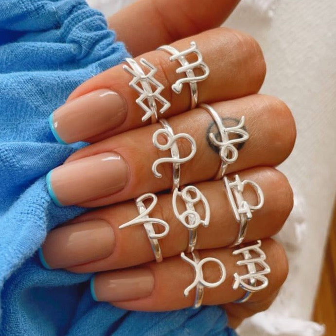 925 SILVER ZODIAC SIGN MIDI RING Banana Blvd