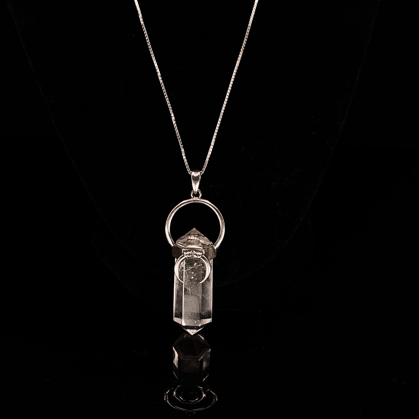 DOWNWARD CRESCENT CRYSTAL NECKLACE Banana Blvd