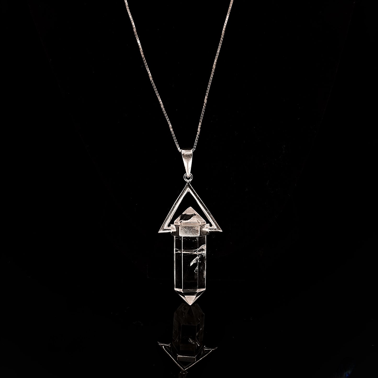 TRIANGLE CLEAR CRYSTAL PENDANT Banana Blvd